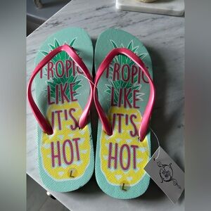 Tropical Pink Flip Flops